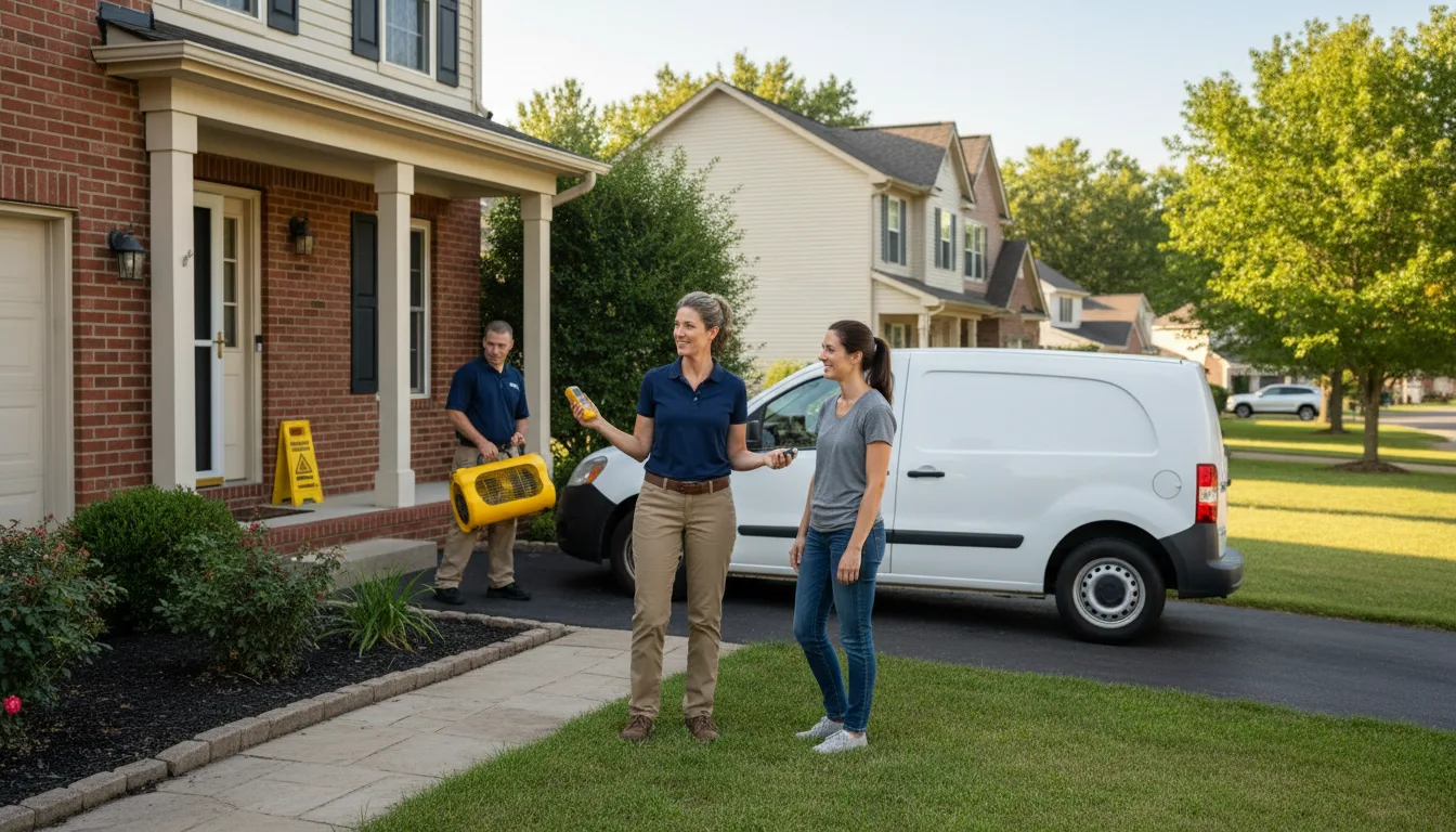 Residential water damage restoration in Keenes, IL